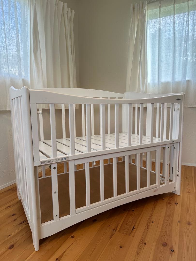 ホワイト　ベビーベッド　コンビミニ 送料無料 Combimini カンタン組み立てベビーベッド 738301 コンビミニ