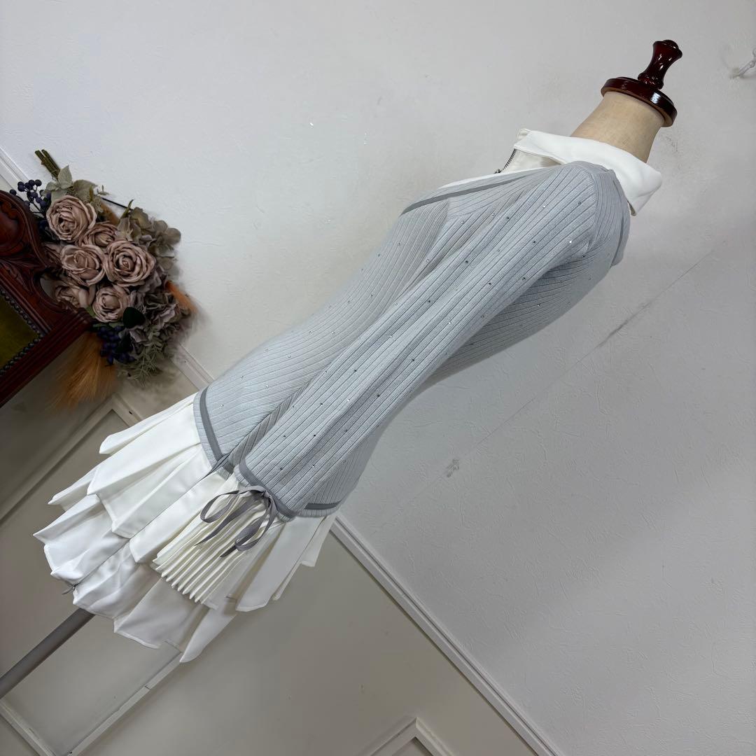 20 美品 RANDY プリーツ ワンピース 骨格ウェーブ 参戦服